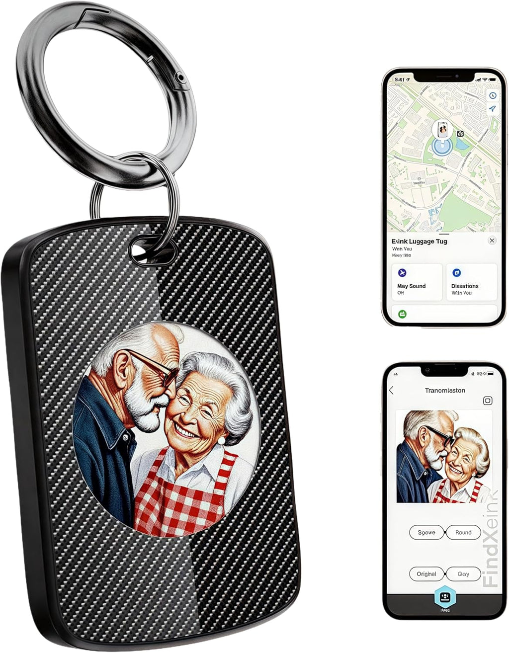 Photo Keychain,Picture Keychain,E-Ink Custom Photo Keychain with FindMy Tracker and Custom Design Color Photo,Text,Item Locator for Key,Pets,Luggages,iOS 14.0 and Up,Great Gift for Family and Friends
