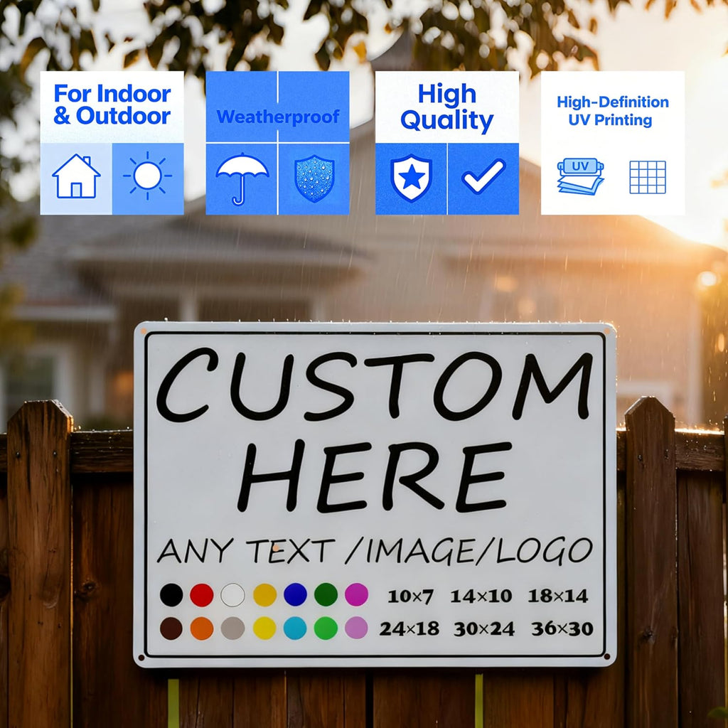 Custom Signs,Personalized Metal Signs-10×7inches-indoor/outdoor Weatherproof and rustproof for home,yard,business,school