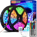 CHARKEE LED Strip Lights 130ft (2 Rolls of 65.6ft) Ultra Long RGB Color Changing LED Light Strips Kit with 44Keys Remote for Bedroom, Kitchen, Home Decor, Room, Dorm Room, DIY Mode