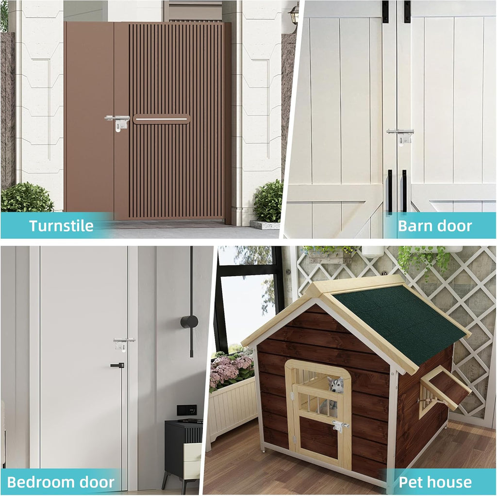 Alise 4 Inch Slide Bolt Gate Latch, Door Lock with Padlock Set, Heavy Duty Stainless Steel Barrel Bolts Safety Door Lock for Wooden Fence, Outdoor Fence,Shed Door Brushed Finish