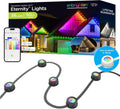Enbrighten Vibe Eternity Permanent Outdoor Lights, 50ft, 36 RGBWIC LEDs, Smart Everyday Accent Lights, IP67 Waterproof, Compatible with Alexa, Google Home, Black, 82729