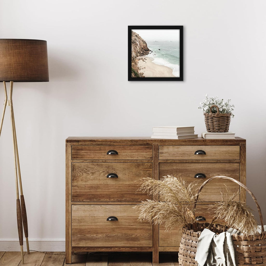 Americanflat 10x10 Picture Frame with Shatter-Resistant Glass - Signature Collection - Gallery Style Frames Made of Engineered Wood - Square Frame for Wall Display - Black