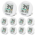Geevon Small Digital Refrigerator Thermometer 10 Pack, IP65 Waterproof Commercial and Home Use, Max/Min Record Function with LCD Screen, Stand and Magnetic Back, for Fridge, Freezer Scenarios