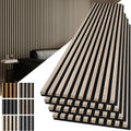 Art3d 4-Pack 108" x 12" Acoustic Wood Panels for Wall, Soundproof Wood Slat Panel for Wall and Ceiling, 3D Fluted Sound Absorbing Paneling for Interior Wall Decor, Living Room, Bedroom - Oak