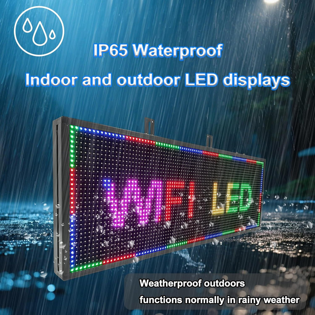 P10 LED Signs, Scrolling Led Programmable Sign Display 39"x14" , Multiple Colors Digital Message Board LED Open Signs For Business, WiFi Control Display Screen Menu Board Custom Banner Word, Outdoor and Indoor