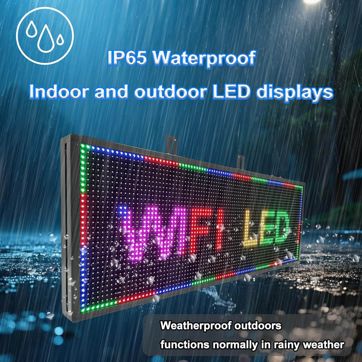 P10 LED Signs, Scrolling Led Programmable Sign Display 39"x14" , Multiple Colors Digital Message Board LED Open Signs For Business, WiFi Control Display Screen Menu Board Custom Banner Word, Outdoor and Indoor