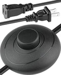 On Off Extension Cord Foot Switch 6ft with 2 Prong Outlet Polarized Plug AWG18 3A 250VAC for Floor Lamp Christmas Tree Light