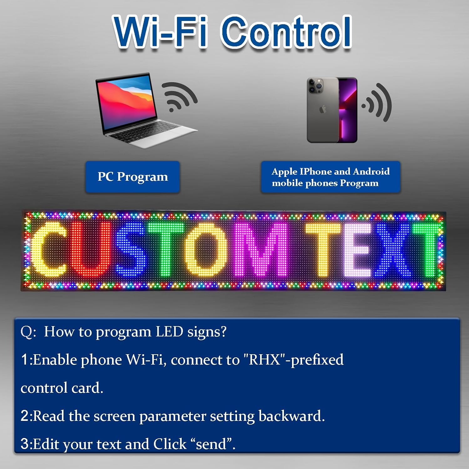 77"x14" P10 Outdoor Waterproof LED Digital Sign – Commercial Advertising Screen with Remote Content Management, HD Display for Zoos, Resorts, Gas Stations, Hotels, Events & Outdoor Promotions