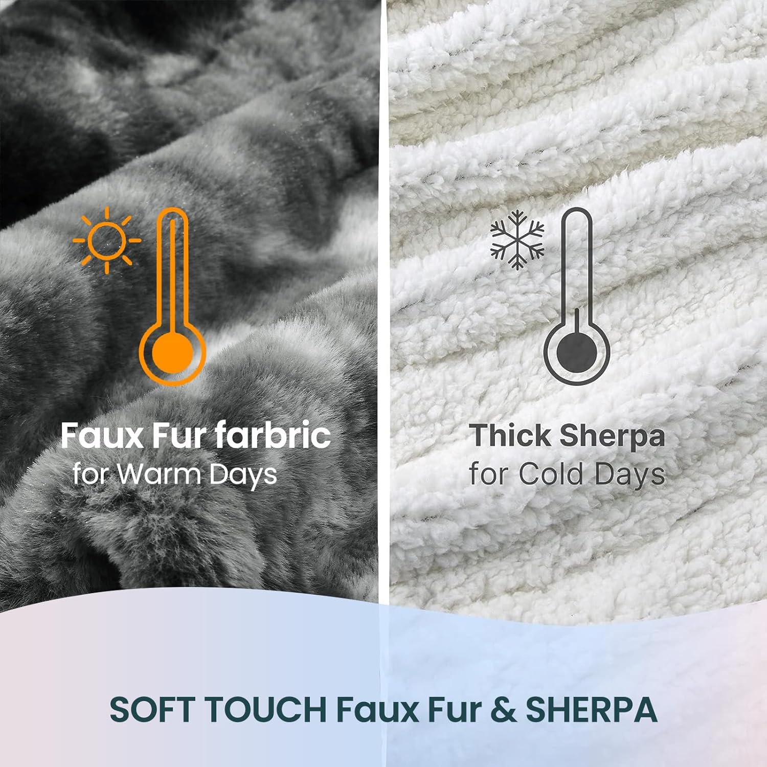 Electric Heated Throw Blanket 50"x60",Luxury Black Faux Rabbit Fur Electric Blanket,Fast Heating Soft Fluffy Thick Electric Blanket with 6 Heating Levels & 12H Auto Off