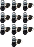 Admiral Locks Tubular Cam Lock, Keyed Alike Removable Key RV Compartment Storage Lock Cabinet Locks (Black Pack of. 10, 5/8" 180°)