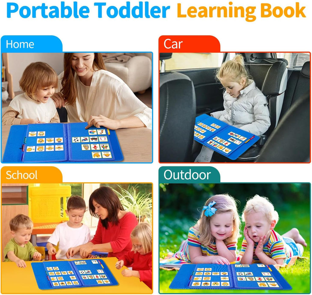 Visual Communication Book, Nonverbal Communication Board, Autism Language Vocabulary Learning Materials, Speech Articulation Therapy Cue Cards for Kids, Toddler Behavior Book for Home School