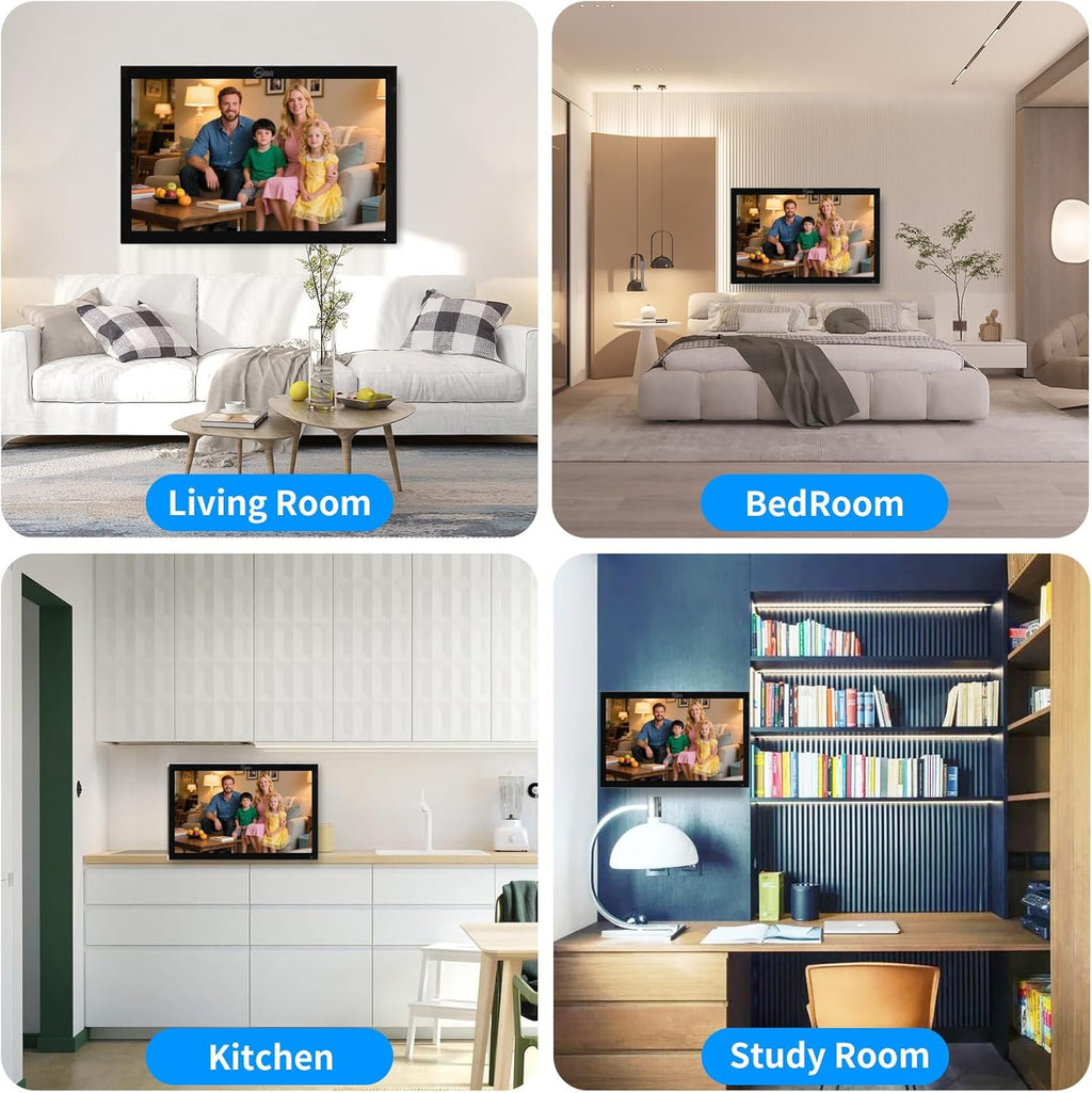 Wired Video Door Phone Apartment Intercom System,10 Inch Touch Monitor with 1080P doorbell,Support Fingerprints, RFID Cards,Passwords,Unlock Motion Detection for Home (2 Doorbell + 3 Monitor)