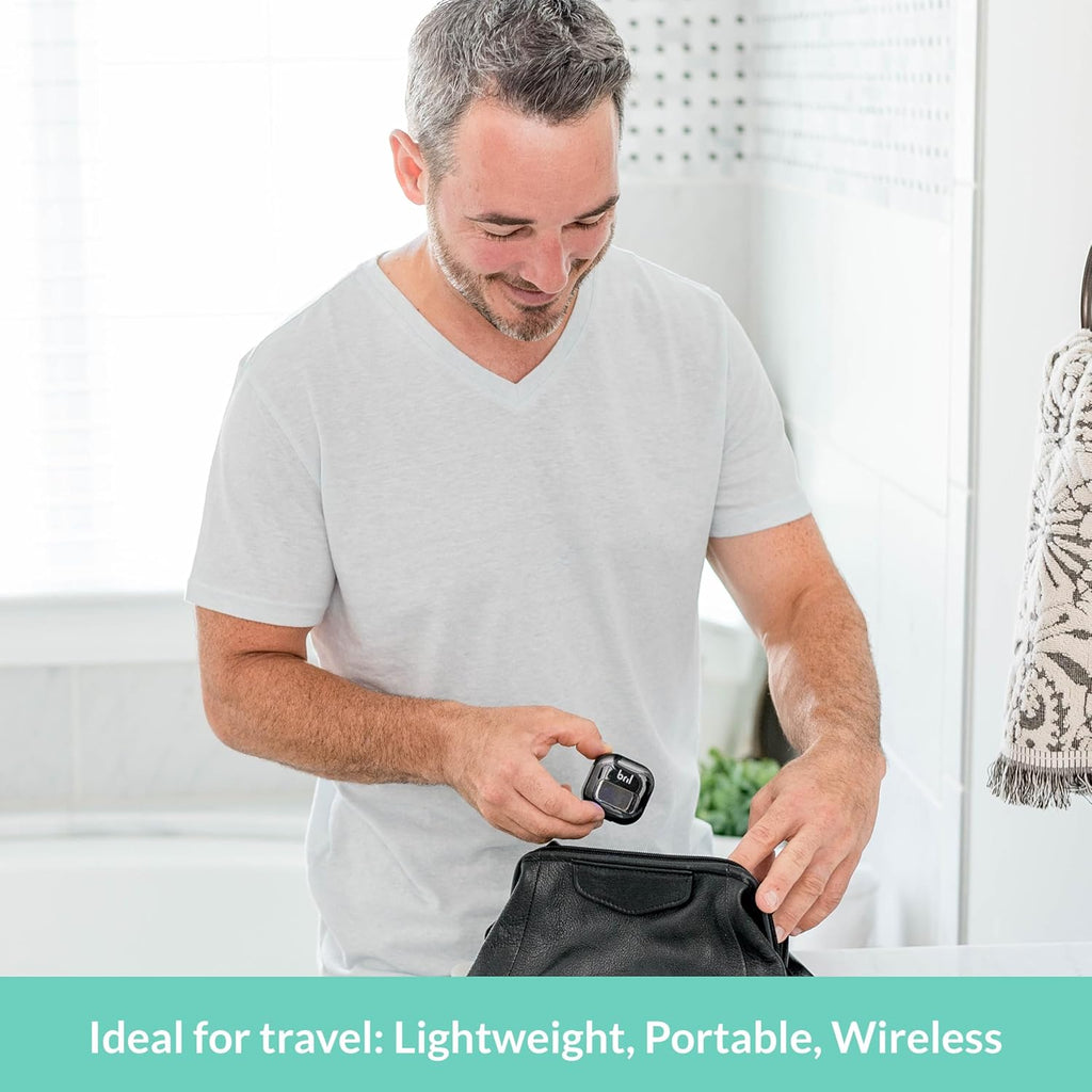 Bril UV-C Toothbrush Sanitizer and Holder, Portable Cleaner, Travel Cover, Magnetic Holder, and Rechargeable Case for Any Size Toothbrush, Black
