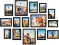 decorUhome Assorted Picture Frames Collage Wall Decor for Photo Gallery Display Set of 15 Including Three 8x10 / Six 5x7 / Six 4x6 for Family Wall Decor, Black, 15 Pack