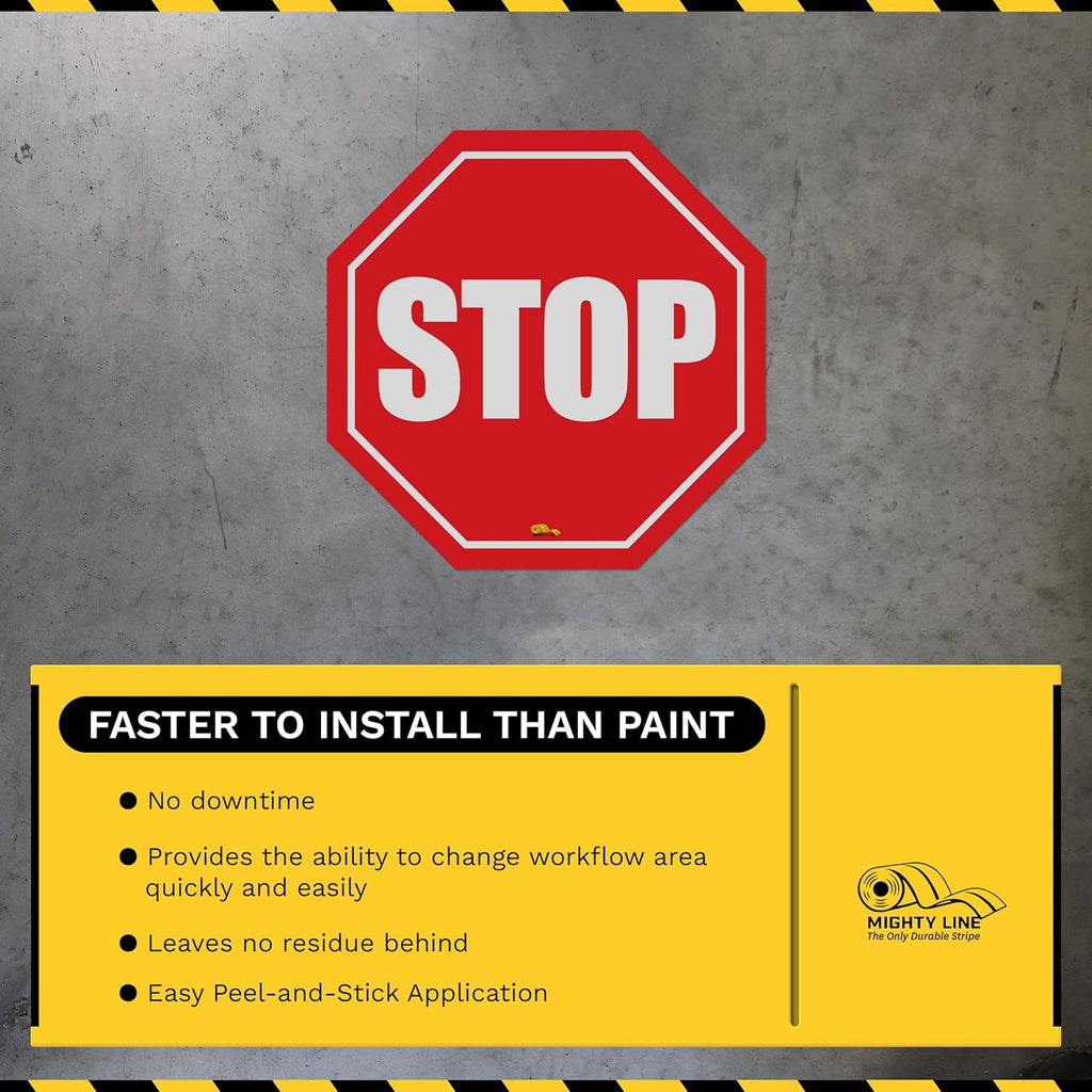 Stop Sign Modern Floor Sign - Floor Marking Sign, 16"