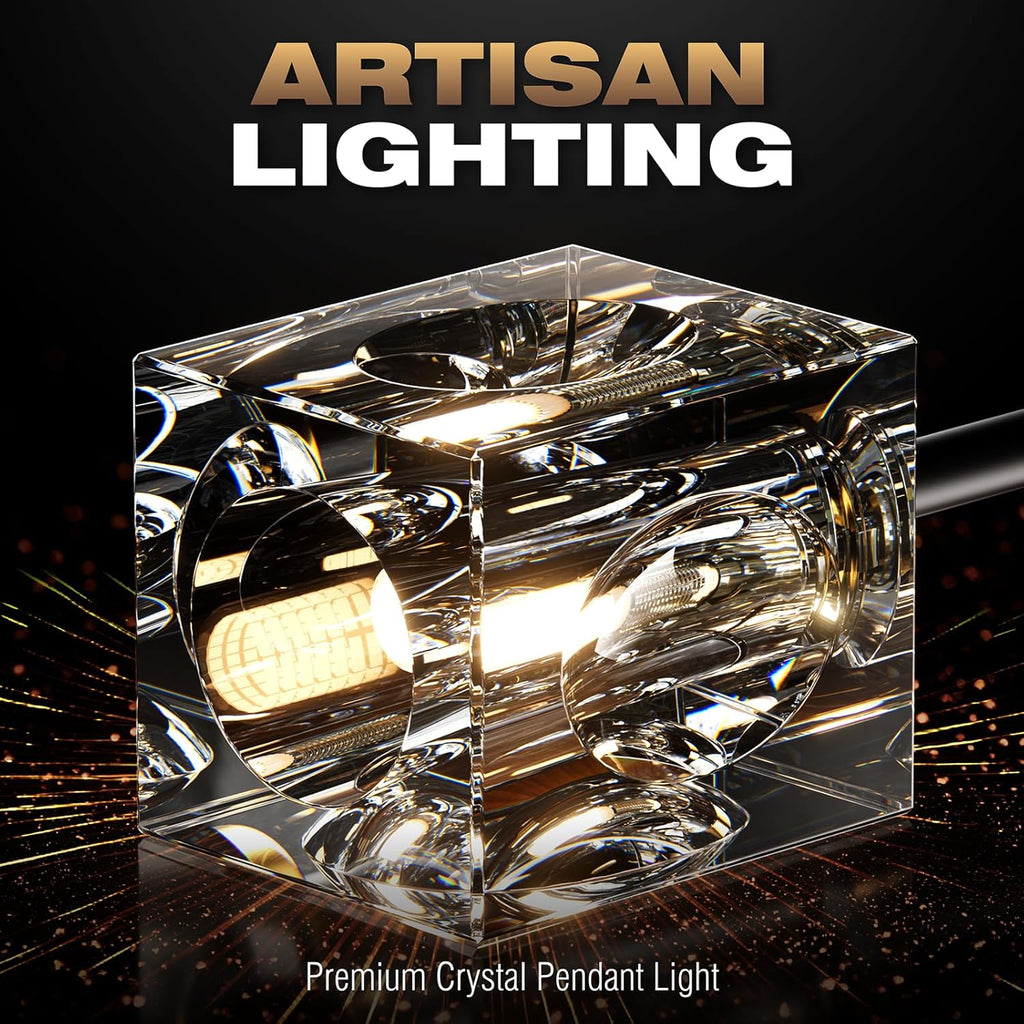 Crystal Ceiling Light Fixture with 13-Lights,Black and Gold Semi Flush Mount Ceiling Light,Modern Chandelier for Kitchen Island,Living Room,Bedroom,Dining Room