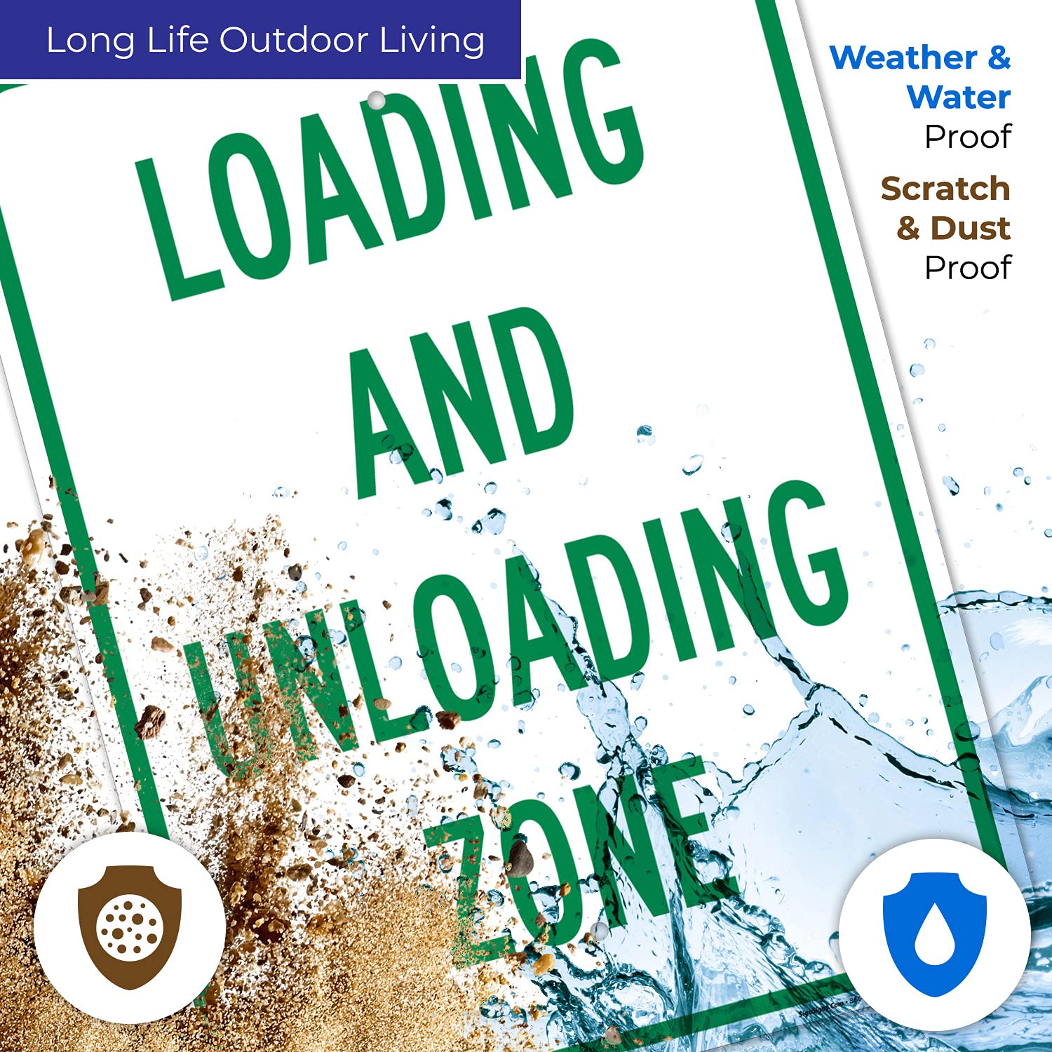 Loading and Unloading Zone Sign, 18x24 Inches, Rust Free .063 Aluminum, Fade Resistant, Made in USA