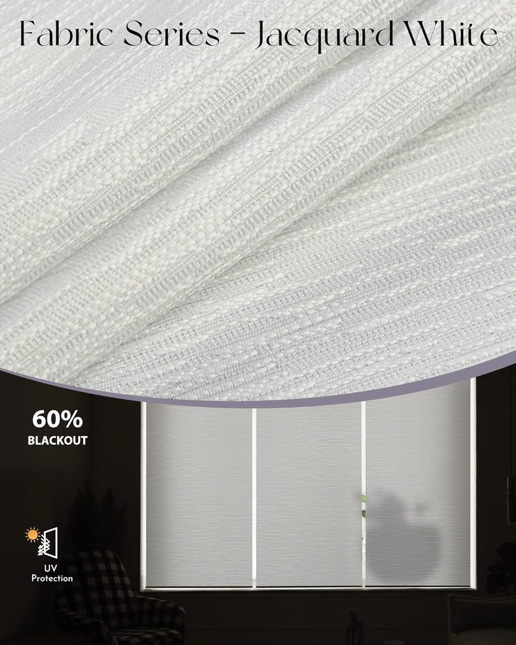 Graywind Motorized Light Filtering Shades Compatible with Alexa Google Rechargeable Remote Control Smart Blinds Automatic Window Shade with Valance for Home Office, Custom Size (Jacquard White)