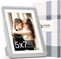 5x7 Picture Frame, Clear Acrylic Photo Frame with White Mat for 4x6 Photos, One-Piece Shatterproof Tool-Free Design, UV-Resistant Waterproof Tabletop Frame for Home Office Decor with 10-Year Warranty