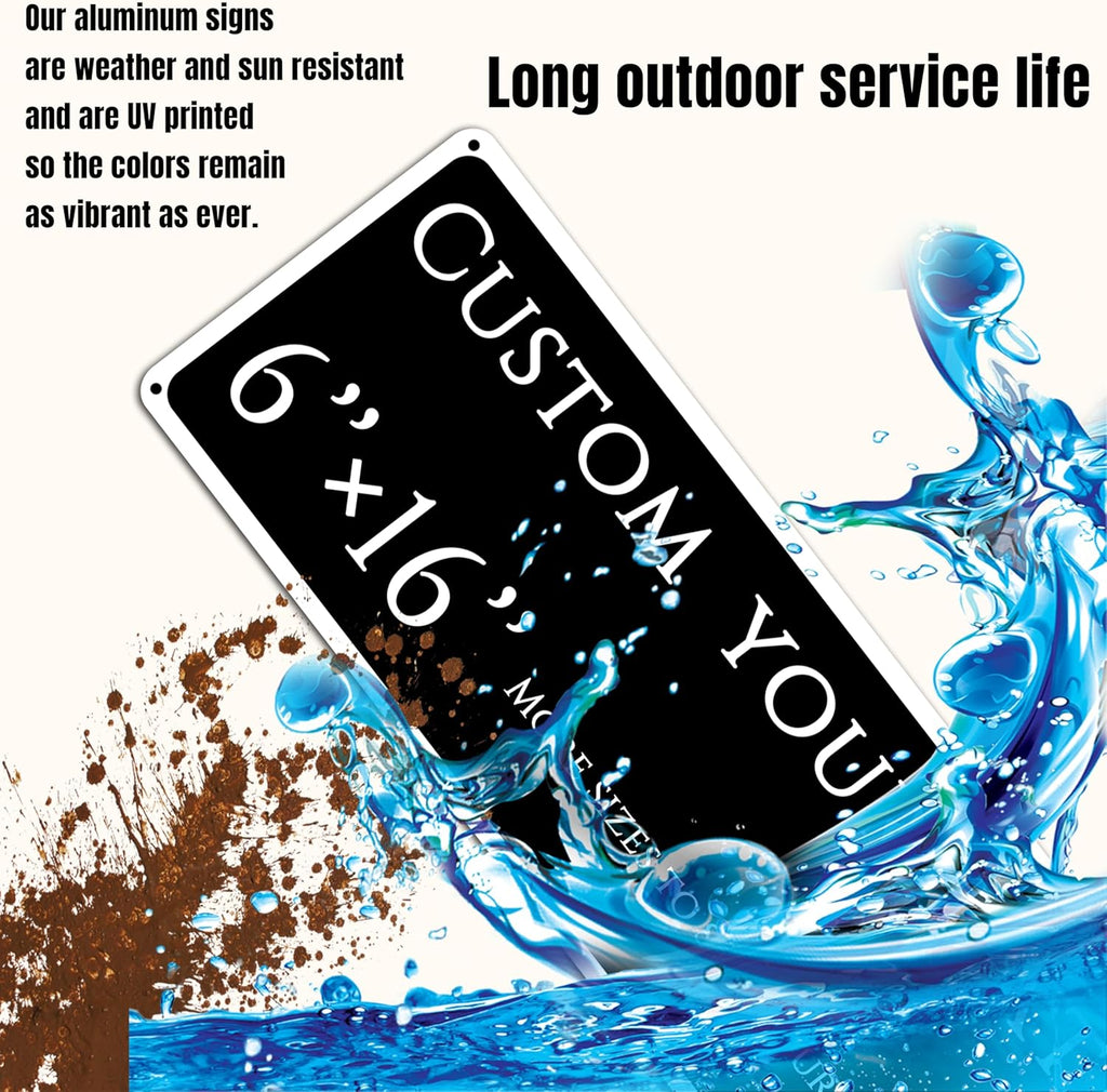 custom street sign,Custom Sign, Aluminum Weatherproof Metal Sign Multiple Sizes, custom office door signs, Business, Workplace, office, Home, Delivery Signs(6 * 16 Inch)