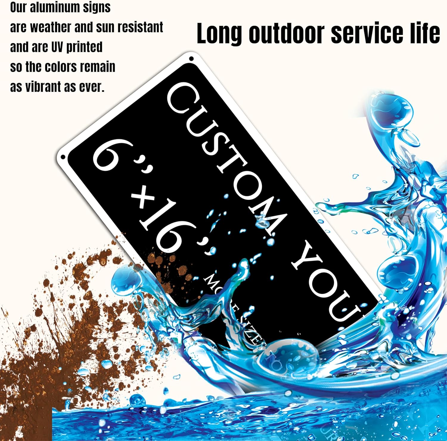custom street sign,Custom Sign, Aluminum Weatherproof Metal Sign Multiple Sizes, custom office door signs, Business, Workplace, office, Home, Delivery Signs(6 * 16 Inch)