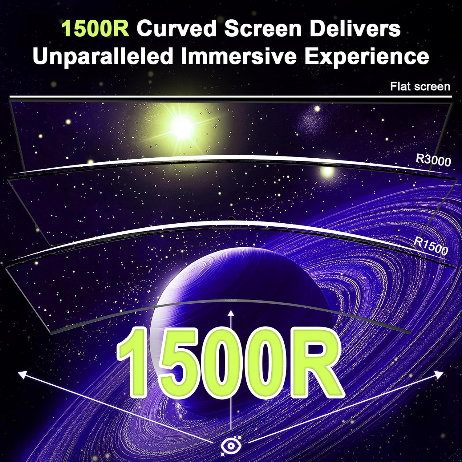 Amzfast 49 Inch Curved Monitor 120Hz DQHD 5120x1440p Ultrawide Gaming Monitor, 120% sRGB, 1500R, 1ms MPRT, HDR10, Adaptive Sync, PIP/PBP, Height Adjustable, HDMI 2.0/DP 1.4, VESA 75x75, AMZG49C7U