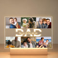 Personalized Gifts for Dad from Daughter Son, Custom Picture Frames with Photo, Customized Photo Frame with Night Light, Personalized Dad Birthday Gifts for Dad Baby Kids Family