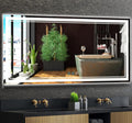 60 x 30 Inch Bathroom Lighted Vanity Mirror with Lights Large 60 Inch LED Mirror for Bathroom 3 Color Double Lights Dimmable Antifog Horizontal Vertical 60" Smart Light up Wall Mirrors