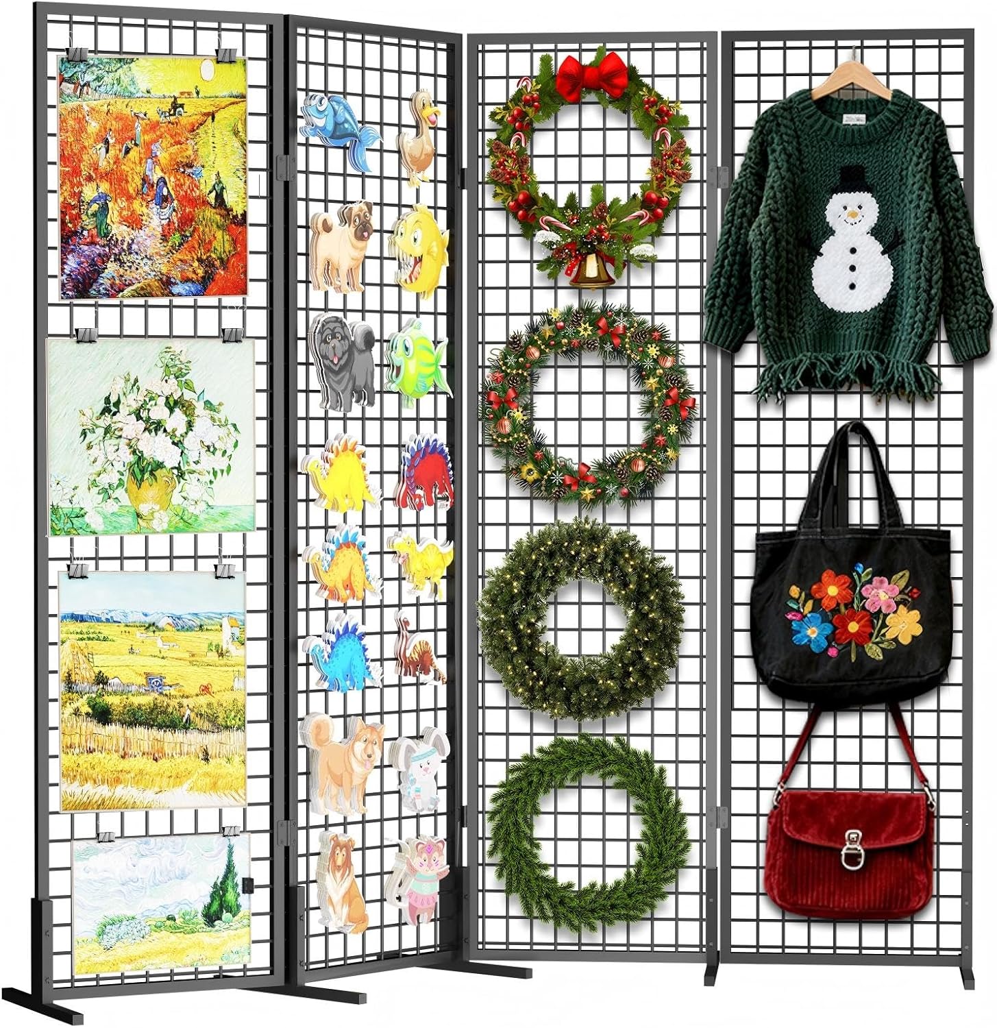 Grid Wall Panels Foldable Gridwall Panel Display Stand Art Show Display Panels for Vendor Events Craft Shows Merch Display