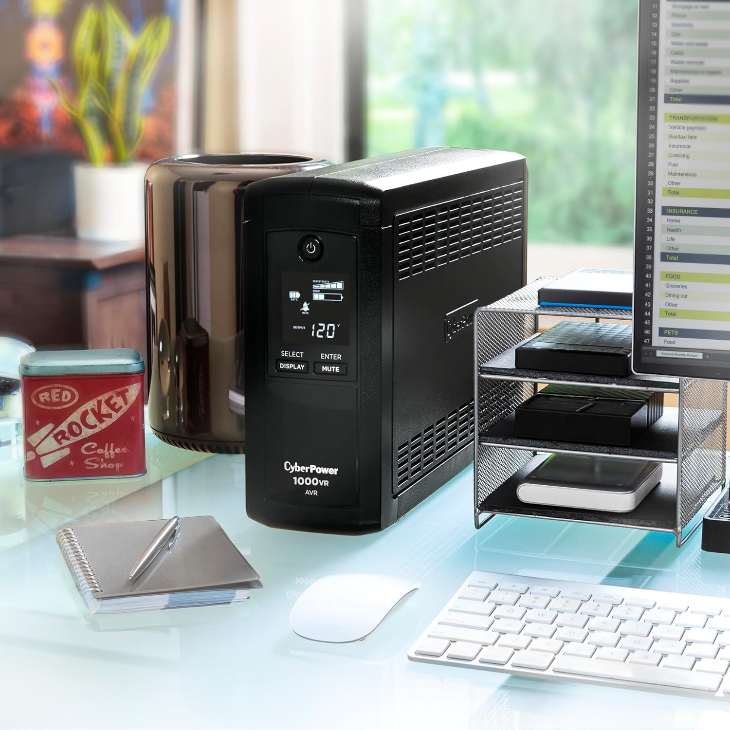 CyberPower CP1000AVRLCD Intelligent LCD UPS Battery Backup and Surge Protector, 1000VA/600W, 9 Outlets, AVR, Mini-Tower, UL Certified