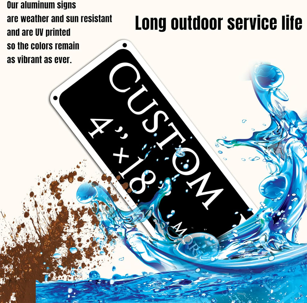 Custom Sign, Custom Indoor/Outdoor Decorative Sign，Aluminum Weatherproof Metal Sign Multiple Sizes, Ccustomized outdoor signs, Business, Workplace, office, Home, Delivery Signs(4 * 18 Inch)