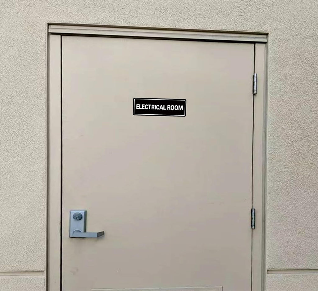 Electrical Room Sign - Premium Durable Acrylic Material, Ultra-strong Self-adhesive, Quick Installation, Suitable for Your Home and Business (9×3 Inches Black).