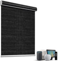 SmartWings Motorized Light Filtering Shades, 50% Blackout PVC Free Smart Blinds, Custom Size, Rechargeable Battery, Works with Matter/Apple HomeKit, Alexa, Thread/Zigbee, Remote Optional, 50% Black