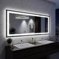 Antok 60X30 LED Bathroom Mirror with Lights, Vanity Mirror for Wall with Black Frame, Touch Control, Anti-Fog, Dimmable Lights, Shatter-Proof, Memory Function, Wall-Mounted Vanity Mirrors