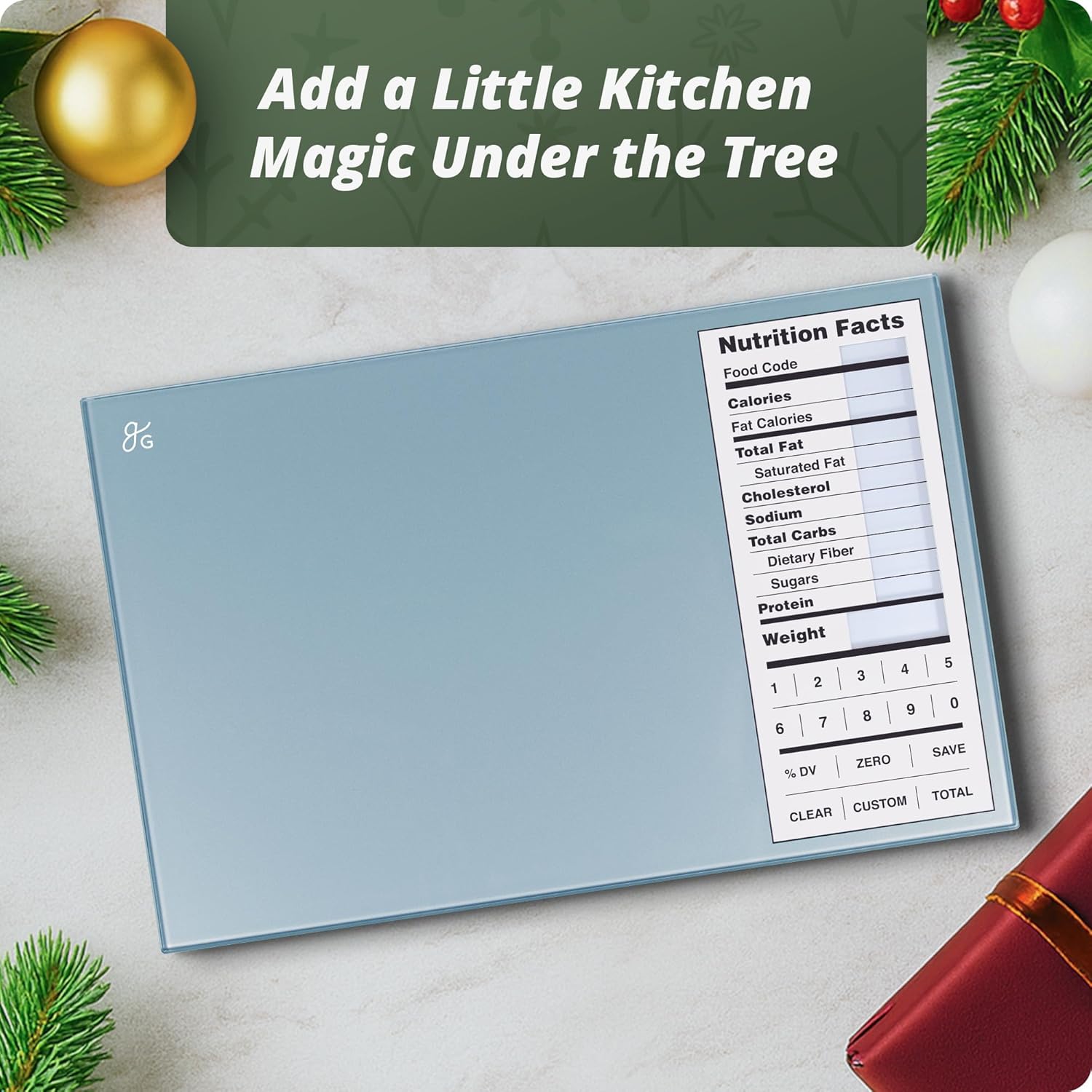 Greater Goods Digital Nutrition Scale – Accurate Macro and Calorie Tracking for Meal Prep, Weight Loss, and Healthy Eating | 2,000 Built-in Foods, Intuitive Nutrition Label Display, 11lb Cap, Blue