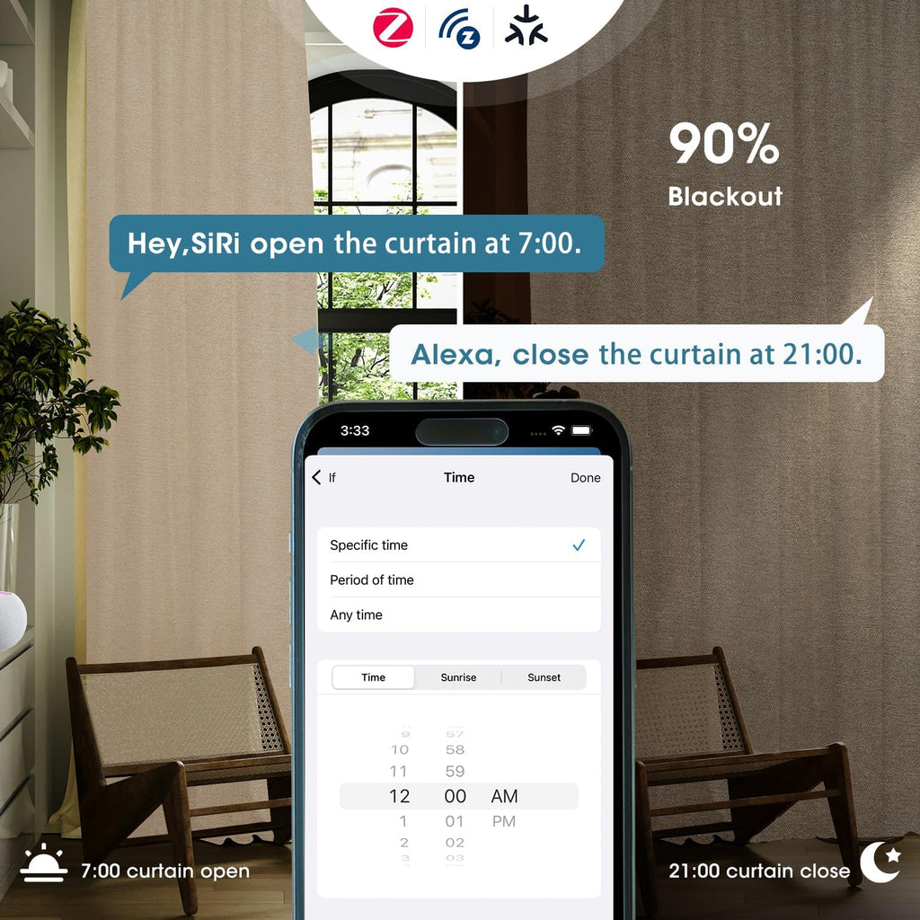 SmartWings Automatic Curtain Opener with Drapery, Motorized Vertical Blinds with Remote, Electric Closet Doors Sliding Panels Compatible with Alexa Google Homekit, 90% Blackout Wheat