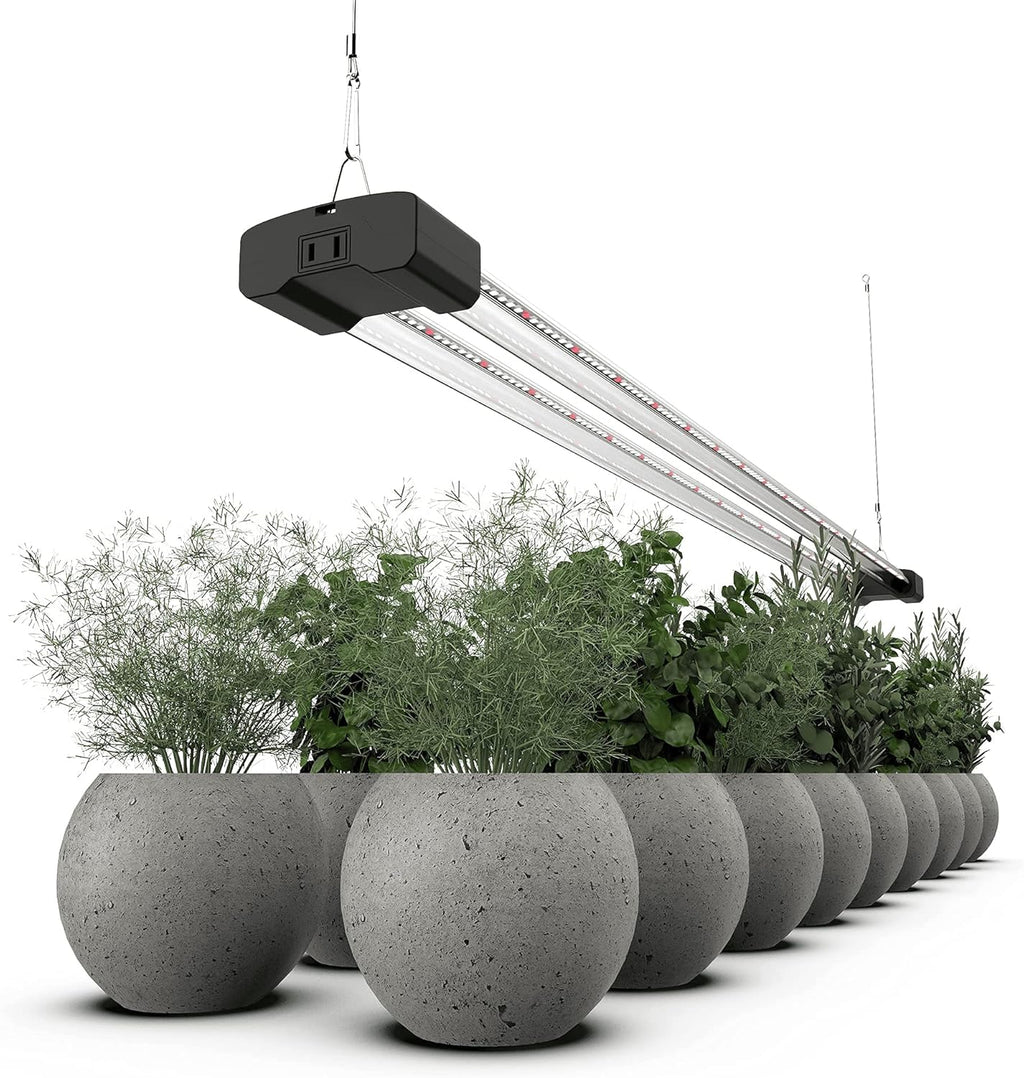 DYMOND BoostGro LED Grow Light Full Spectrum 5000K Daylight + 660nm Red Linkable Indoor Plant Lighting Fixture Tubes (4 FT, Black)