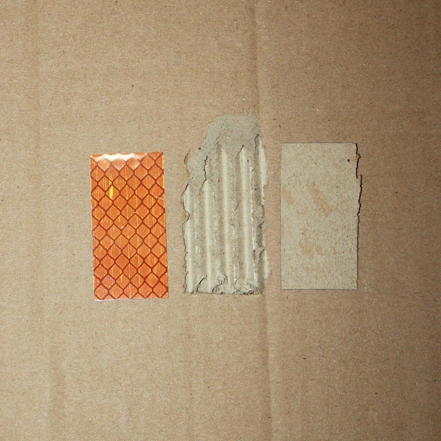 Non Fading Brown Reflective Stickers 1 inch X 2 inch, Outdoor Waterproof High Visibility Warning Safety Adhesive Reflector Tape (20 Pcs)