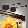 ZitoStory Lights for Pictures On Wall, Battery Operated Picture Light Rechargeable, Black Led Art Lighting for Paintings Wireless with Remote Magnetic Stick Dimmable and Timer（2 Pack）