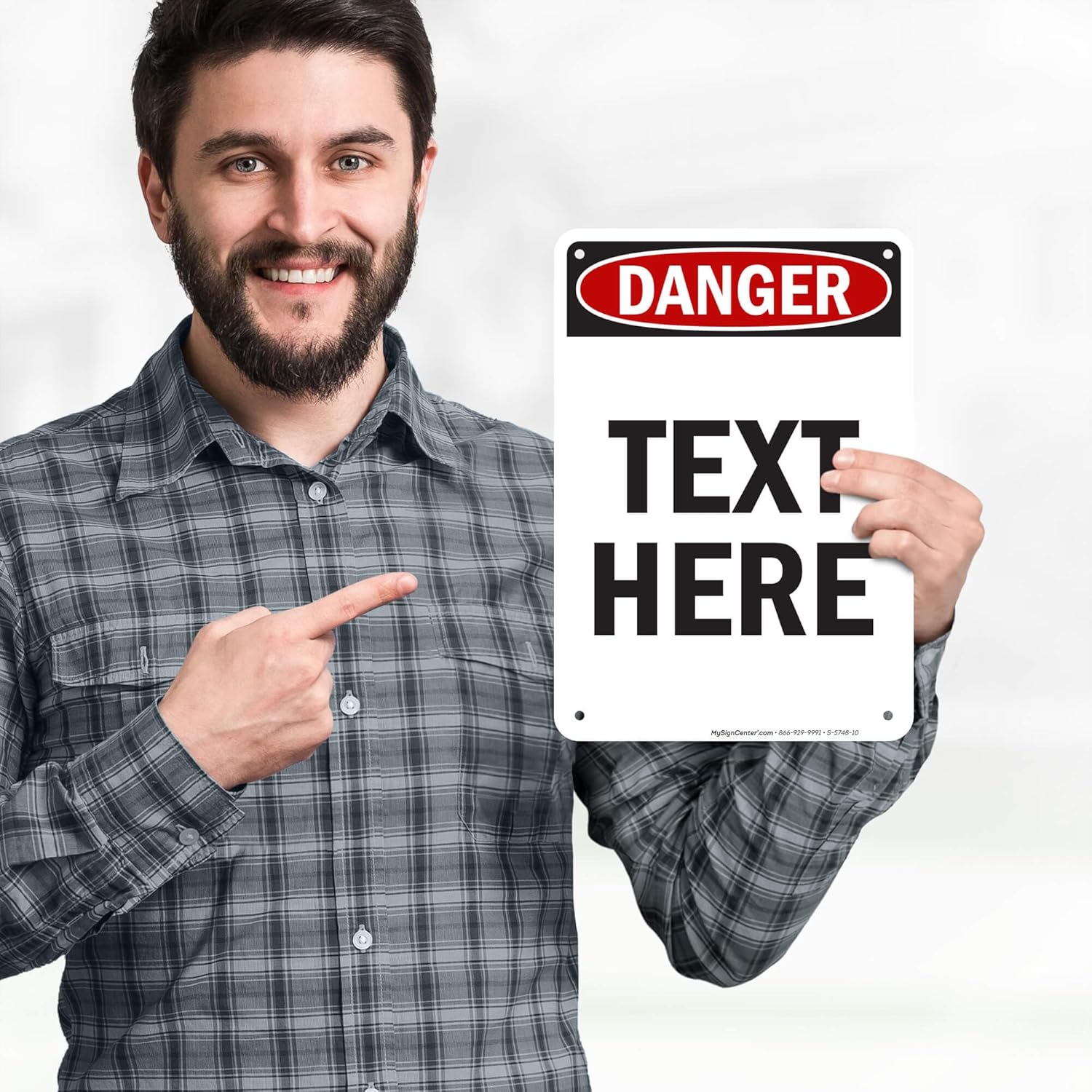 Custom Danger Sign, OSHA Sign, 7x10 Inches, 55 mil thick HDPE (high density polyethylene), Made in USA by My Sign Center