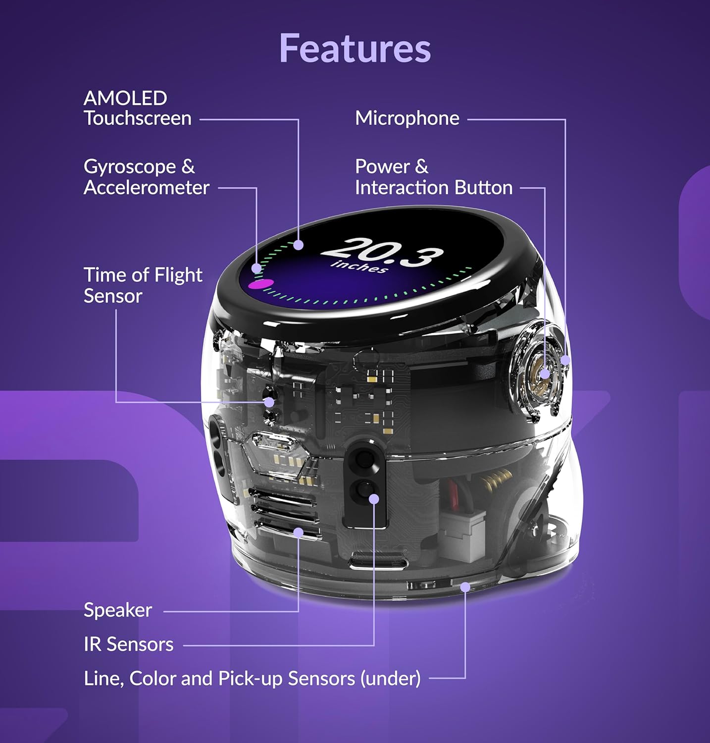 Ozobot Ari Entry Kit | Interactive Learning Robot with Touch Screen, ToF Sensor, Accelerometer, Gyroscope, and AI Integration | Hands-On STEM Education for Classrooms and Homeschool