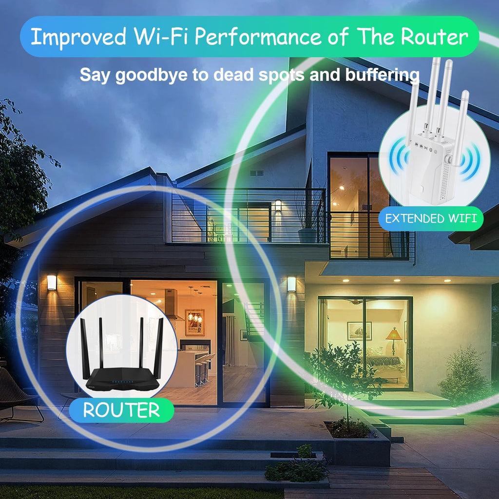 WiFi Extender Signal Booster for Home: Internet Repeater Long Range Covers Up to 45+ Devices and 8470 Sq.ft for Apartment Basement Office House