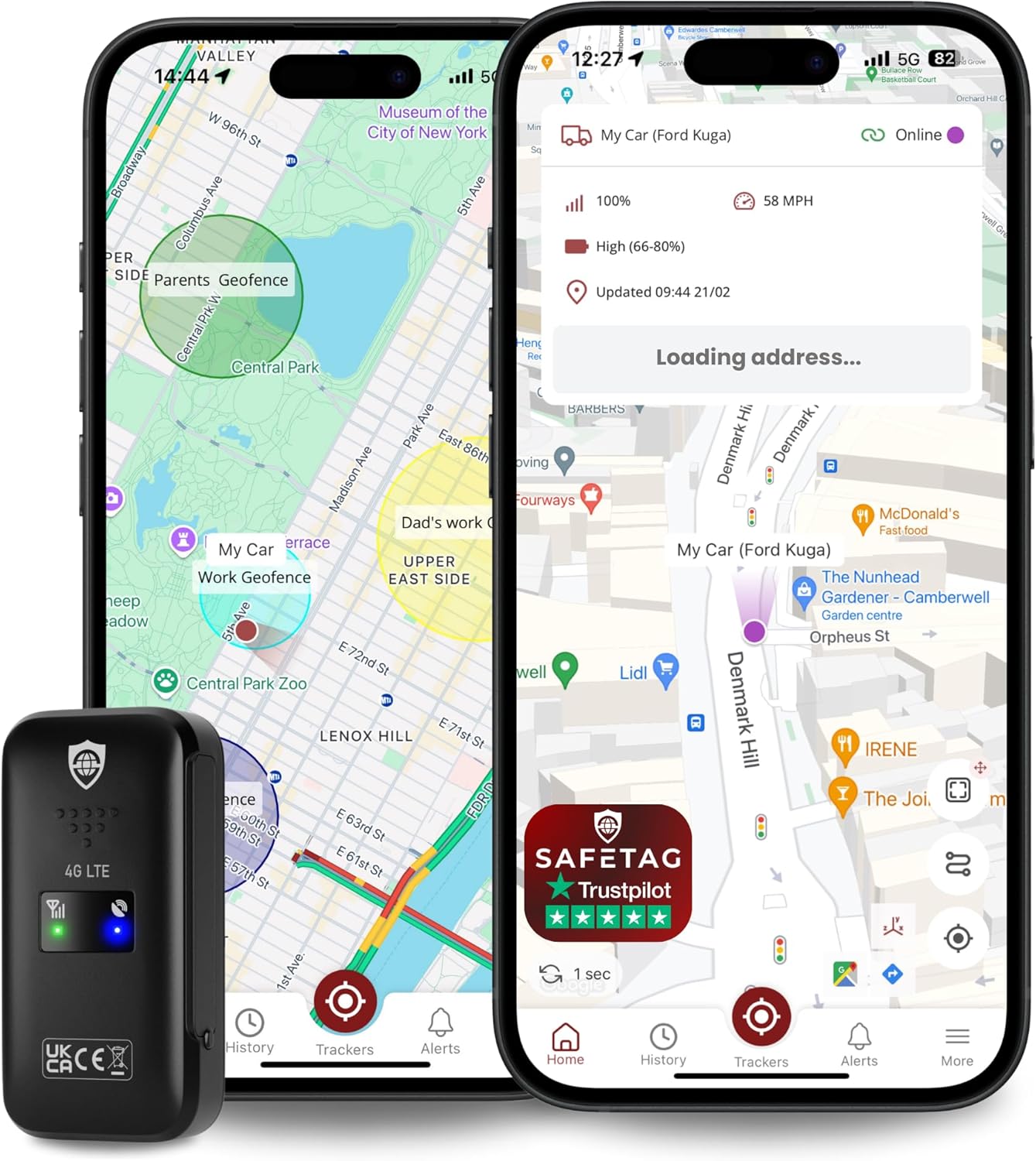 Mini 4G - 4G LTE Rechargeable Mini GPS Tracker, Car, Van, Motorbike etc. 34-205 Countries, Real Time Tracking and Notifications, 7 Day Free Trial - Sim Included, 12 Month Warranty