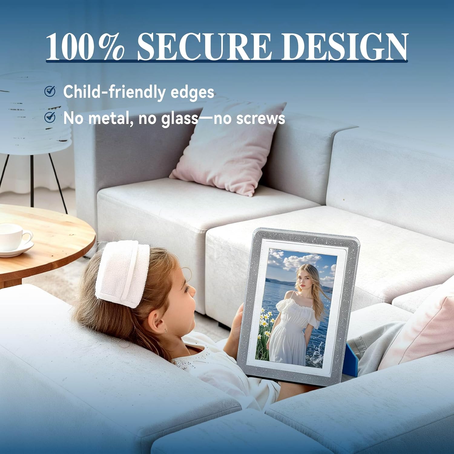 5x7 Picture Frame, Clear Acrylic Photo Frame with White Mat for 4x6 Photos, One-Piece Shatterproof Tool-Free Design, UV-Resistant Waterproof Tabletop Frame for Home Office Decor with 10-Year Warranty