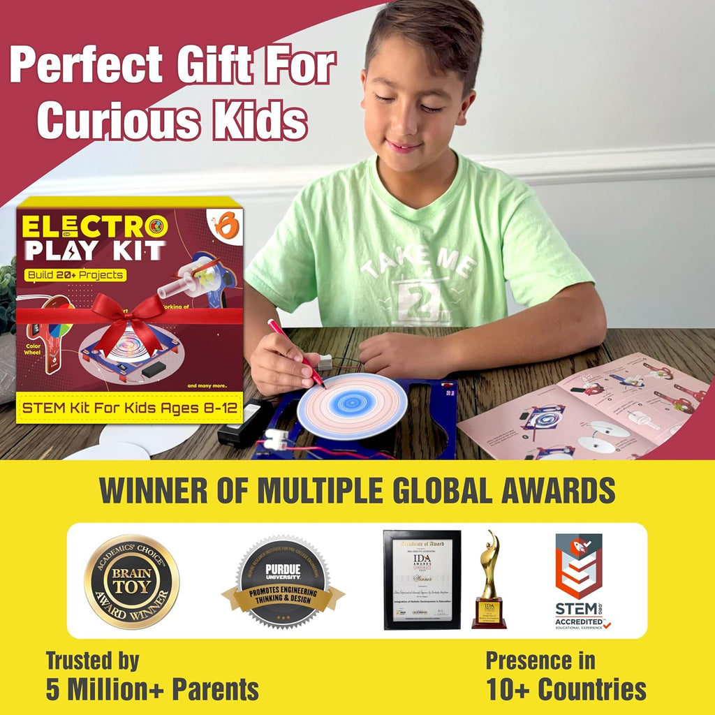 Butterfly EduFields STEM Kit for Kids Ages 8-10-13 | Build 20+ Motor Machines & DIY Engineering Projects | Educational Science Kit for Boys & Girls | Fun STEM Toys for Ages 8-10 | Robotics Learning