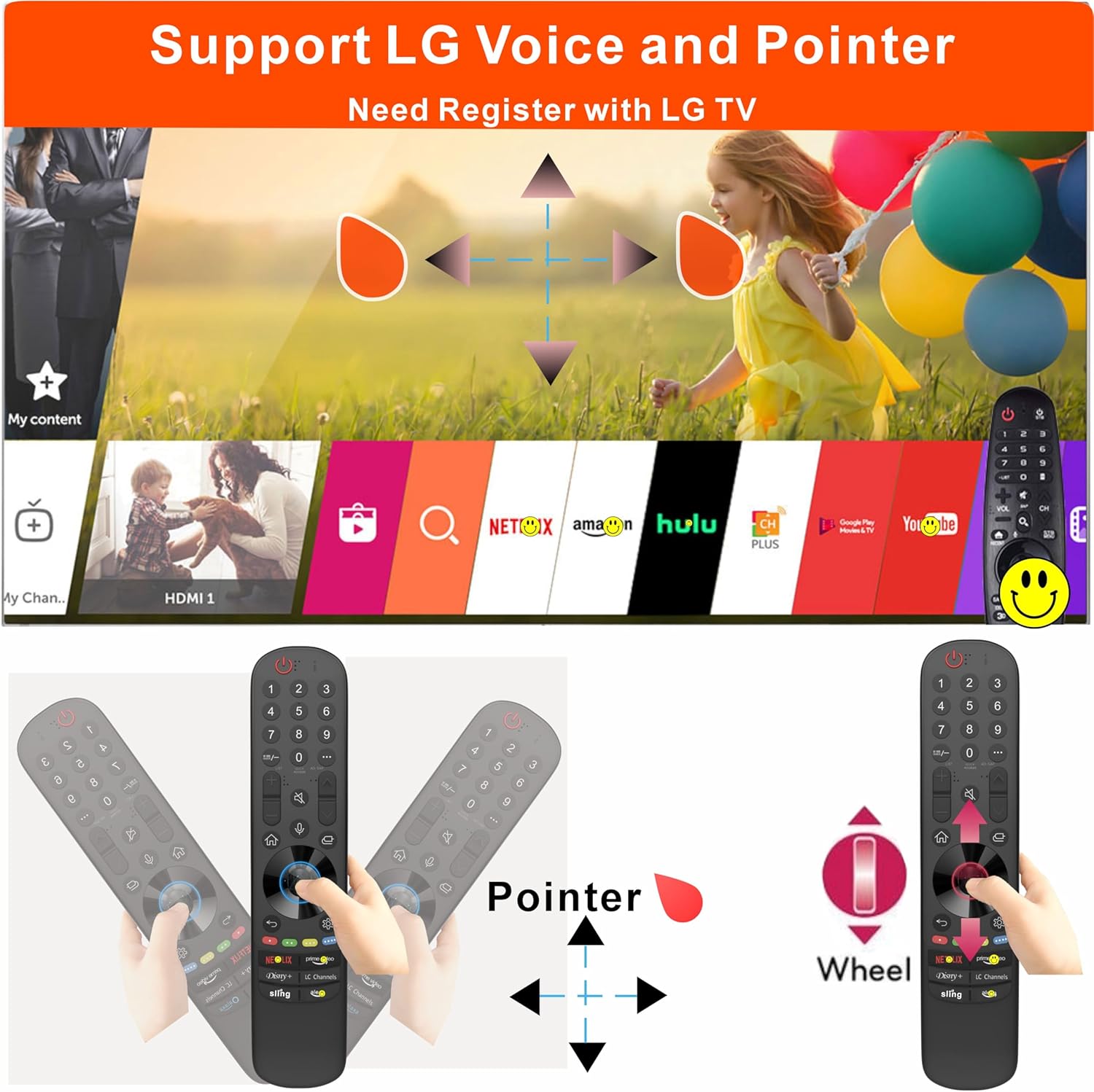Alizen Replacement Compatible with LG Remote Control for Smart TV 2025-2018, Magic Remote, Pointer, Voice Control, Bluetooth, MR25, MR24, 23, 22, 21,20,19,18 GA/GN, Alexa. 1-Year Warranty.
