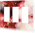 Rich Burgundy Marble Acrylic Light Switch Plate Acrylic Decorative Wall Outlet Cover Switch Plates