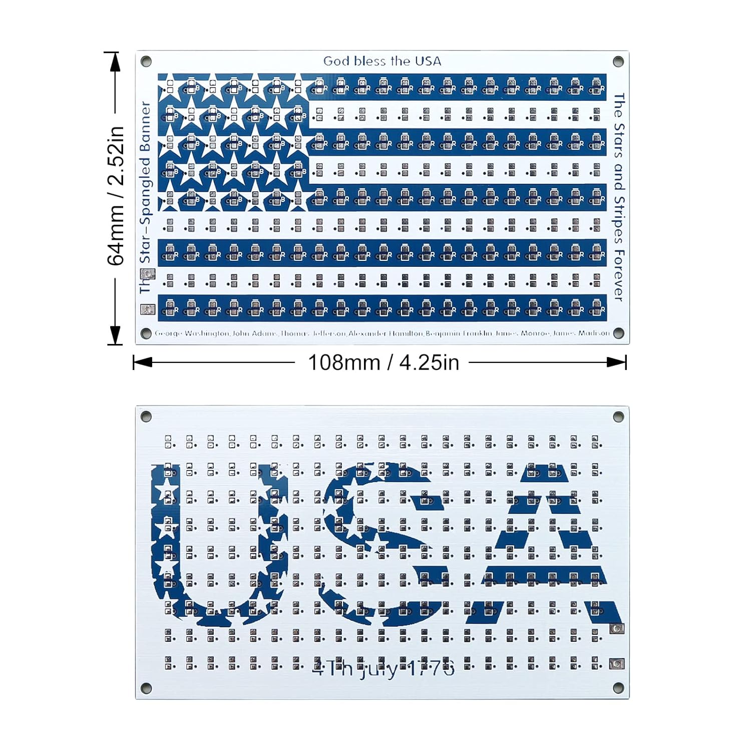 SMD Practice Kit Soldering Skill Training Project,Yidab SMT Electronic Components DIY Kit American Flag 6.8X10.8cm (03XGQ01)