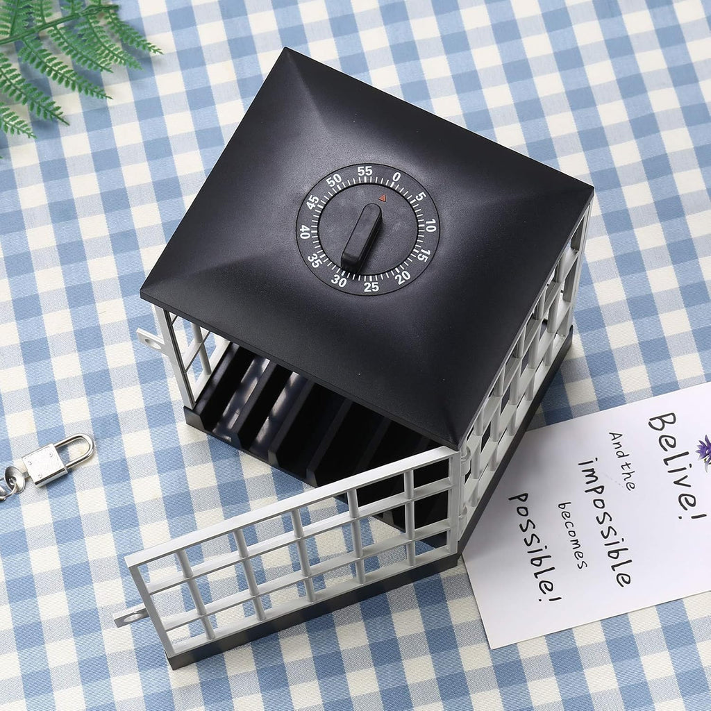 Phone Lock Box, Timer Control Cell Phone Jail with Security Lock Mechanism for Kids Homework Office Home Use, Holds 5 Mobile Phones (A)