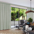 SmartWings Automatic Curtain Opener with Drapery, Motorized Vertical Blinds with Remote, Electric Closet Doors Sliding Panels Compatible with Alexa Google Homekit, 90% Blackout Light Green